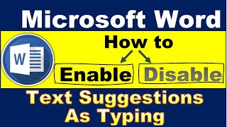 How to disable and enable predictive text in Microsoft Word [upl. by Kelby]