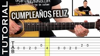 Como tocar FELIZ CUMPLEAÑOS en guitarra fácil MELODIA MUY Fácil  acústica [upl. by Tessy]