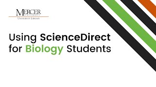 Using ScienceDirect for Biology Students [upl. by Esilehs]