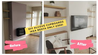 DIY Alcove BuiltIn Cupboards Shelves IKEA BESTA £300 [upl. by Ailat]