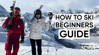 How to Ski Beginners Guide to Wearing a Helmet Holding Poles Wearing and Holding Skis [upl. by Ainoek]