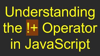 Understanding the  Operator in JavaScript [upl. by Oeflein]