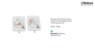 Prestan AED UltraTrainer Adult Child Replacement Training pads x2 7662 [upl. by Attenal596]