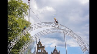 Cors Event und Personal GmbH beim Bühnenbau der Rundbogenbühne für den Calwer Klostersommer [upl. by Tnecnev]