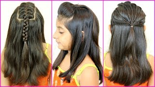 3 QUICK Back To School HEATLESS Hairstyles  Braided Puff Twisted  MyMissAnand [upl. by Arras]