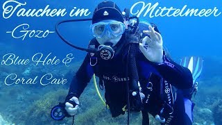 Tauchen im Mittelmeer  Gozo 01 Blue Hole amp Coral Cave Juni 2018 [upl. by Toy]