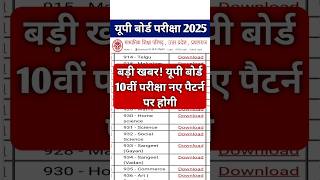 Up Board 10th New Exam Pattern 2025  Up Board Class 10th New Exam Pattern 2025 Subject Wise  UPMSP [upl. by Ynnel]