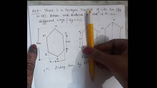 There is a hexagon MNOPQR of side 5 cm  Aman and Ridhima divided it in two different ways find the [upl. by Yanahc]