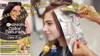 Garnier Color Naturals Hair Color Review  3 Darkest Brown  How to Use Garnier Hair Color in Hindi [upl. by Sacksen]