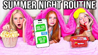 SUMMER NiGHTTiME ROUTINE WiTH 10 KiDS OUT PAST MiDNiGHT 😳🤫 [upl. by Robbert]