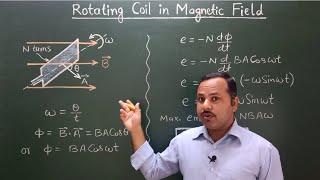 10 EMF in a rotating coil in magnetic field  Class 12  in Hindi  Physics Handwritten Notes [upl. by Nerraf]