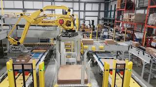 Robotic Mixed Case Palletizing System with FANUC M410iC185 Robots – StrongPoint Automation [upl. by Howenstein]