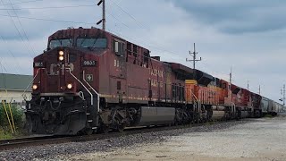 BNSF SD70ACE 8558 trailing on CPKC G359 81324 [upl. by Acinoreb670]