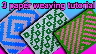 3 different types of paper weaving styles paper weaving tutorial paper weaving craft paper mat [upl. by Naujed]