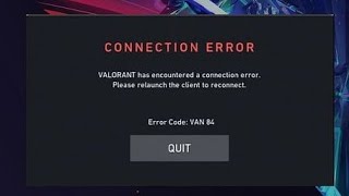 how to fix Valorant error code VN 84  valorant connection error van84  van83  van81 [upl. by Caroline779]