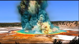 US panic an hour before sunset as the Yellowstone volcanos ground rises rombling across the land [upl. by Marlie201]