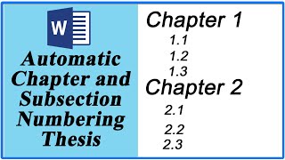 How to Automatic Number Chapters and Sections in Thesis Microsoft Word [upl. by Mikkel832]