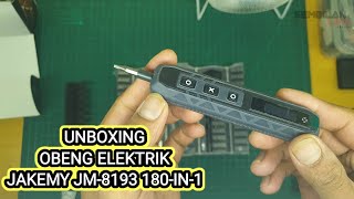 unboxing obeng elektrik JAKEMY JM8193 180IN1 Precision Cordless Electric Screwdriver Set [upl. by Vivie]