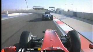 Bahrain 2010 Alonso and Massa overtake Vettel Onboard [upl. by Laurent]