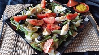 Salade Niçoiseسلطة نيس مثل التي تباع في المطاعمSalad nicoise French salad [upl. by Currier788]