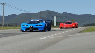 2025 Ferrari Piero T2 LM Stradale LMP1 vs Bugatti Vision GT at Highlands [upl. by Boigie]