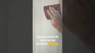 lijando pasta de muro en junturas de pared💪💪💪trabajo de carpintería [upl. by Lara44]