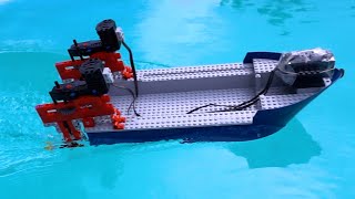 Making a Fast Lego Boat 33  underwater propellers [upl. by Niddala]