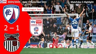 Chesterfield 21 Grimsby Town Matchday 5 202425 EFL League Two Highlight [upl. by Delija674]