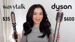 TikTok VIRAL Wavytalk Heated Round Brush VS Dyson Airwrap on CURLY Hair [upl. by Meekah]