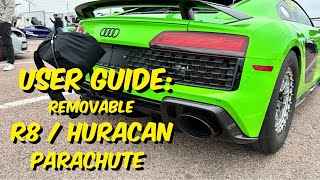 User Guide Colab Garage R8 Huracan Removable Parachute [upl. by Mosira]