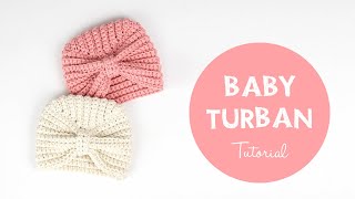 How To Crochet Cute And Easy Baby Hat Bonnet  Turban  Croby Patterns [upl. by Lancaster77]