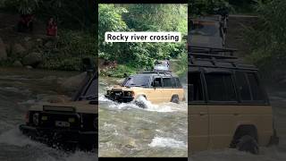 Rocky river crossing learningpassionadventure offroad malaysiaoffroading [upl. by Haimrej]