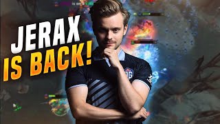 Jerax quotIM NEW TO THIS GAME GUYSquot Jerax First Ranked Game Back to Dota2 [upl. by Ahsekat496]