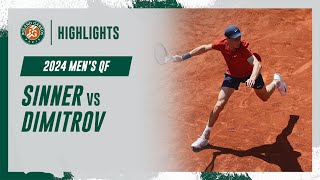 Sinner vs Dimitrov Quarterfinal Highlights  RolandGarros 2024 [upl. by Kym]