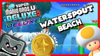 Waterspout Beach All Star Coins  Sparkling Waters 1  New Super Mario Bros U Deluxe [upl. by Opalina]