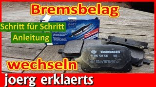 Bremsbeläge wechseln Schritt für Schritt Anleitung Tutorial Bremsen erneuern No276 [upl. by Clifford]