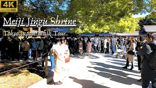 4K Meiji Jingu Shrine Tokyo  Meiji Shinto Shrine japan Walk Tour  202418 [upl. by Schober]