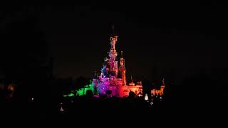 4K Part of quotDisney Dreams nighttime extravaganzaquot castle illumination at Disneyland Paris France [upl. by Azpurua]