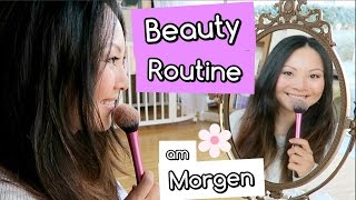 BEAUTY ROUTINE AM MORGEN  HAUT HAARE MAKEUP  Mamiseelen [upl. by Aymahs603]