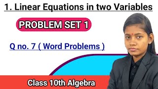 Problem set 1 algebra 10th class question no 7 word problem maharashtra board [upl. by Turro]