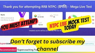 🔴 TESTBOOK RRB NTPC प्रगति  Mega Live Test rrb railwayntpc rrbntpctargetrrbjobsjobs [upl. by Lotte]