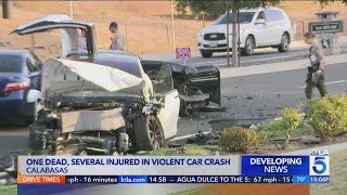 1 killed 6 hospitalized in multivehicle Calabasas crash [upl. by Edaw229]