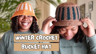 SO EASY Quick Crochet Winter Bucket Hat Tutorial  DIY Holiday Gift Idea [upl. by Dyke]