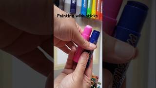 Painting with paint sticks easy art shorts [upl. by Akimrehs]