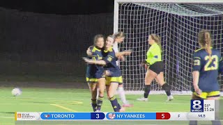 Spencerport girls soccer remain unbeaten with convincing win at home [upl. by Aiz]