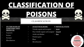 Classification of poisons  Toxicology  Forensic toxicology notes [upl. by Ok]