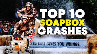 Top 10 Crashes from Londons Red Bull Soapbox Race [upl. by Kimbra]