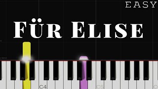 Für Elise  Beethoven  EASY Piano Tutorial [upl. by Rehpotsirhcnhoj917]