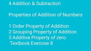 Grade 4 Maths lesson 4 Addition amp Subtraction Exercise 8 Properties of Addition of Numbers [upl. by Euqininod]