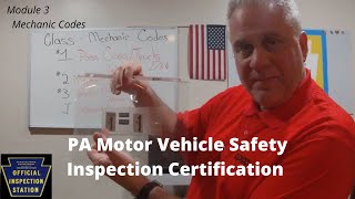 What are mechanic license codes PA Motor Vehicle Safety Inspection ReCertification Training [upl. by Michaela]